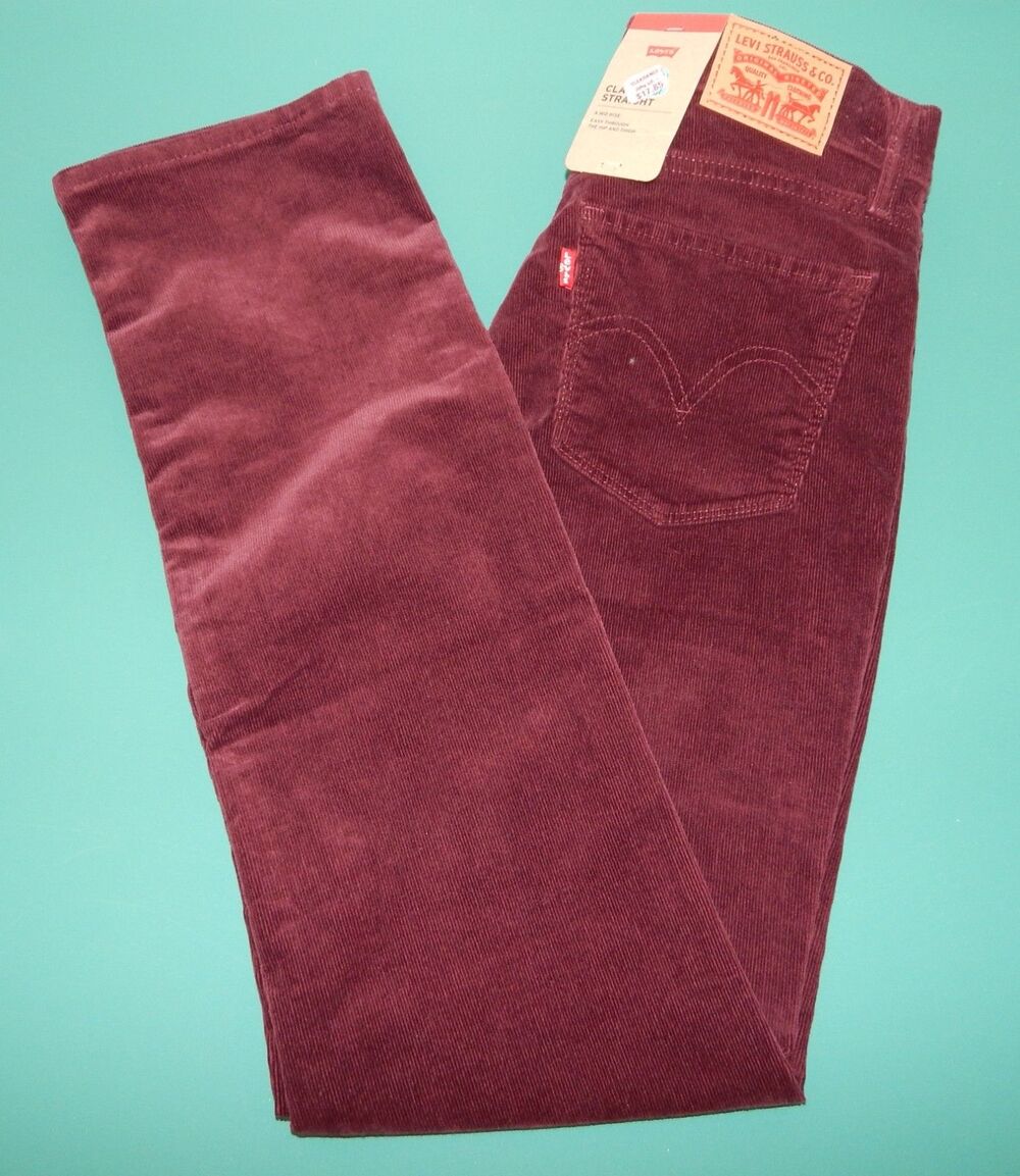 NWT Levi’s Classic Straight Corduroy Jeans Women's Size 4M Burgundy Retail $59 - Picture 16 of 16